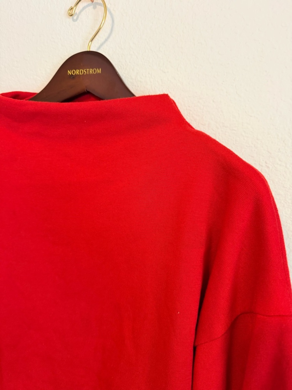 MAEVE by Anthropologie corset-waist style sweatshirt, mockneck, Red,  size M - Picture 9 of 11